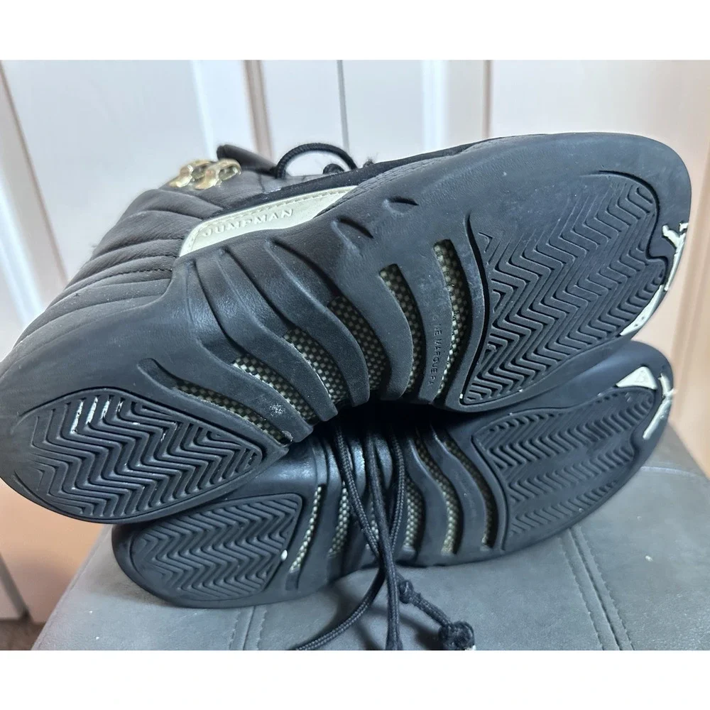 Kids Nike Air Jordan 12 Shoes Sz 4Y Black White Retro 153265-013 Sneakers Youth